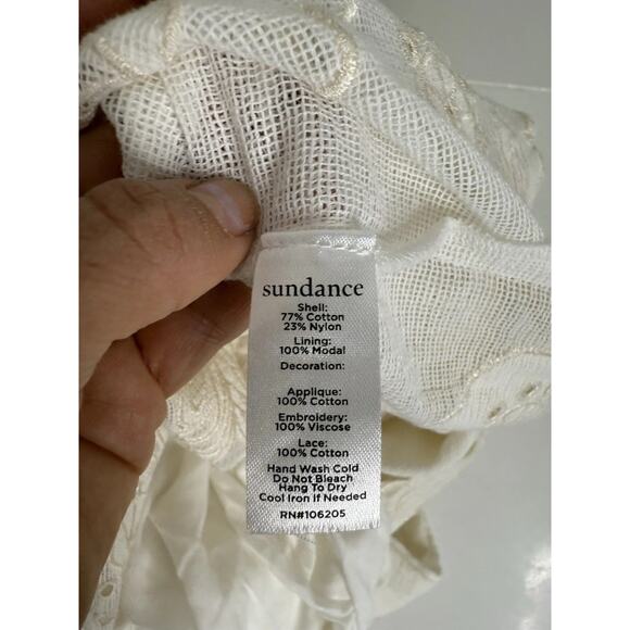 Sundance Reach For Beauty Top Sheer Cami XS Marshmallow Ivory Lace Crochet Boho - Picture 15 of 15